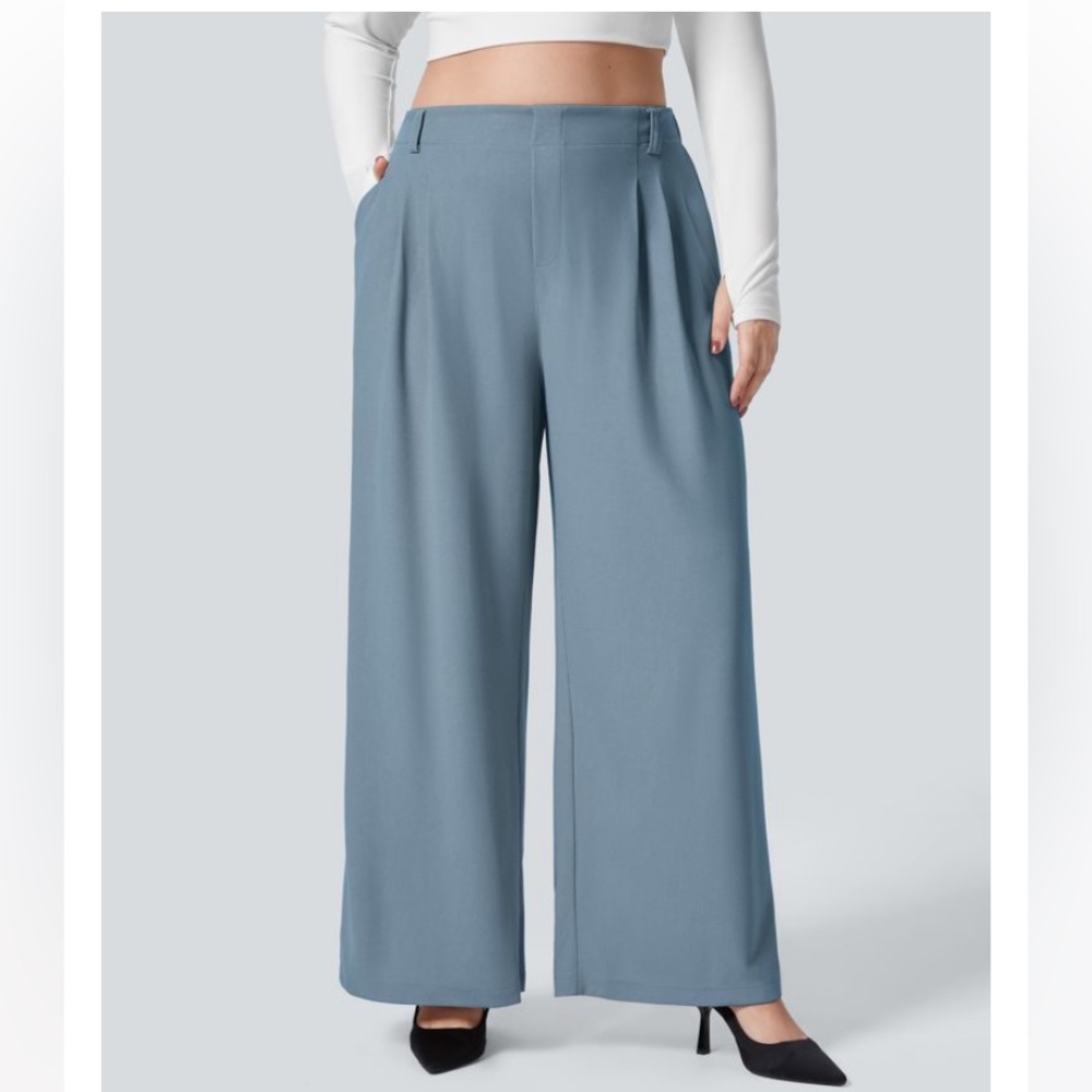 HALARA Flex™ High Waisted Pocket Wide Leg Waffle Work Pants